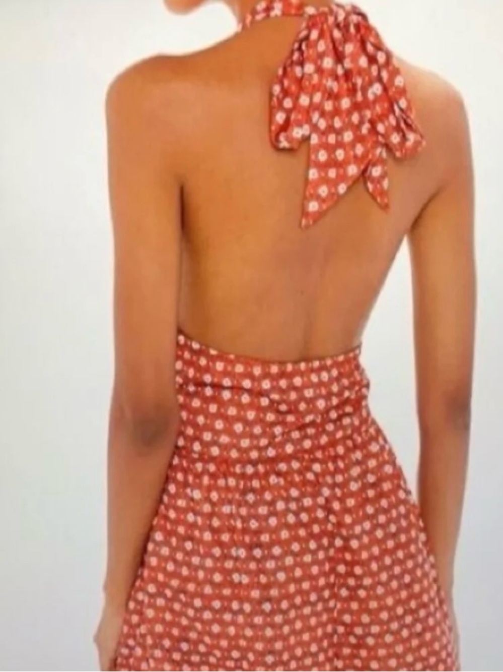 Urban outfitters Rust Red Floral Halter romper- size M - Picture 2 of 5